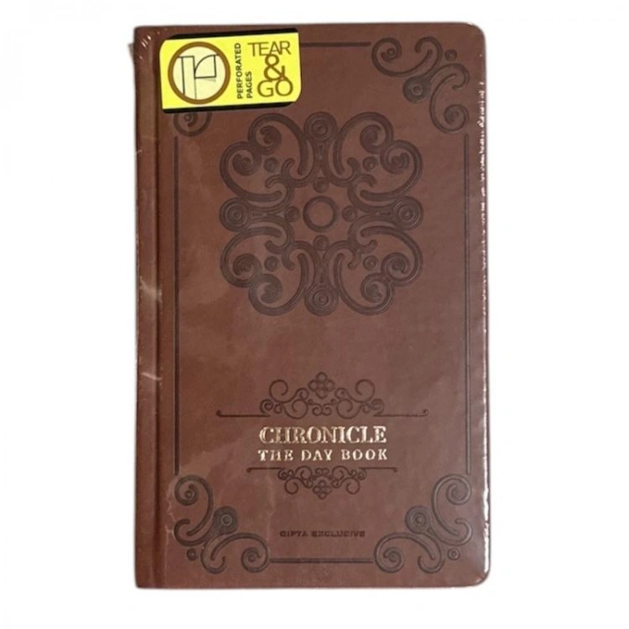 GIPTA CHRONICLE THE DAY BOOK İPLİK DİKİŞLİ DERİ SERT KAPAK 13x21cm 120YP. ÇİZGİLİ DEFTER 8519 - TEKLİ