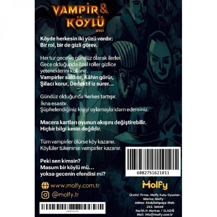 MOLFY VAMPİR KÖYLÜ AVCI KART OYUNU 15+ (YENİ ROLLER)