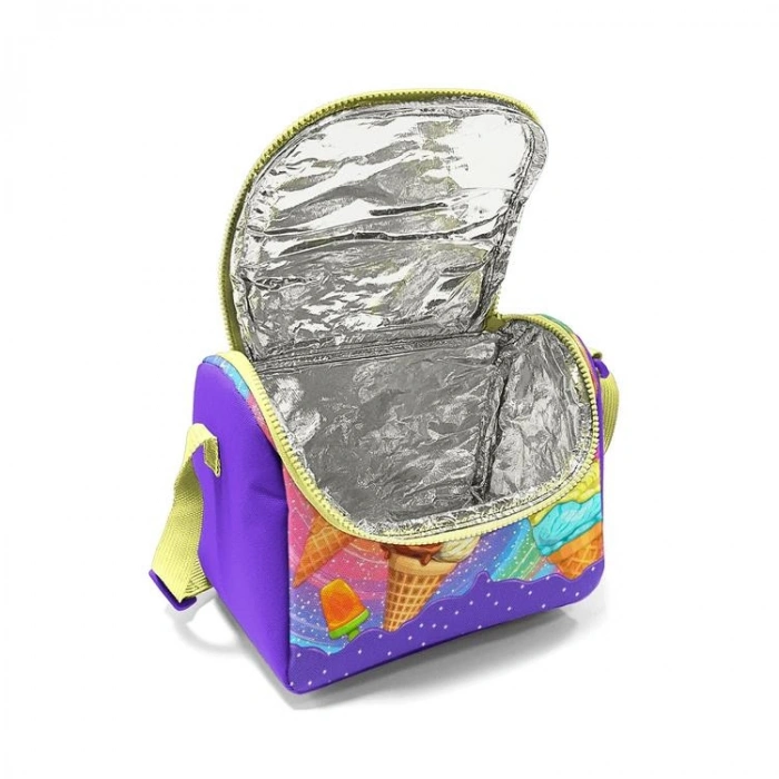 CORAL HIGH 37154 KIDS MOR MİLKA DONDURMA DESENLİ THERMO BESLENME ÇANTASI