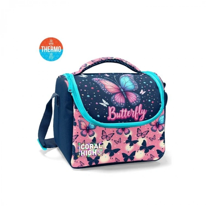 CORAL HIGH 37149 KIDS KELEBEK DESENLİ THERMO BESLENME ÇANTASI