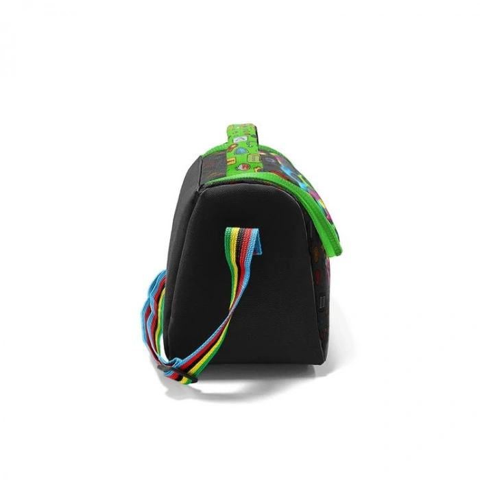 CORAL HIGH 37158 KIDS RACING SİYAH GAMER DESENLİ THERMO BESLENME ÇANTASI