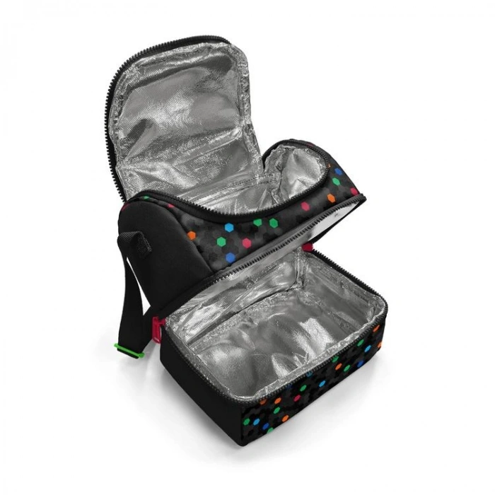 CORAL HIGH 37204 KIDS SİYAH RENKLİ PETEK DESENLİ THERMO İKİ KATLI  BESLENME ÇANTASI