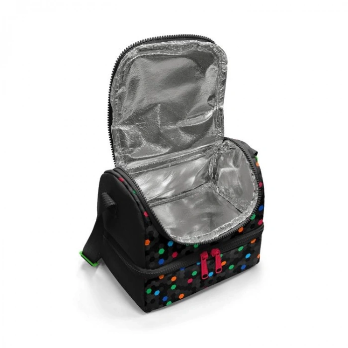 CORAL HIGH 37204 KIDS SİYAH RENKLİ PETEK DESENLİ THERMO İKİ KATLI  BESLENME ÇANTASI