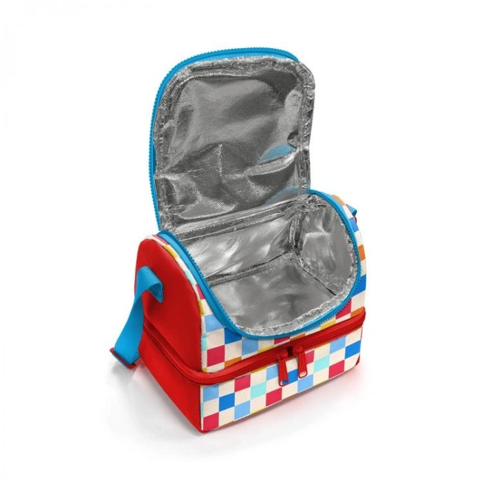 CORAL HIGH 37205 KIDS ÇOK RENKLİ DAMA DESENLİ THERMO İKİ KATLI  BESLENME ÇANTASI