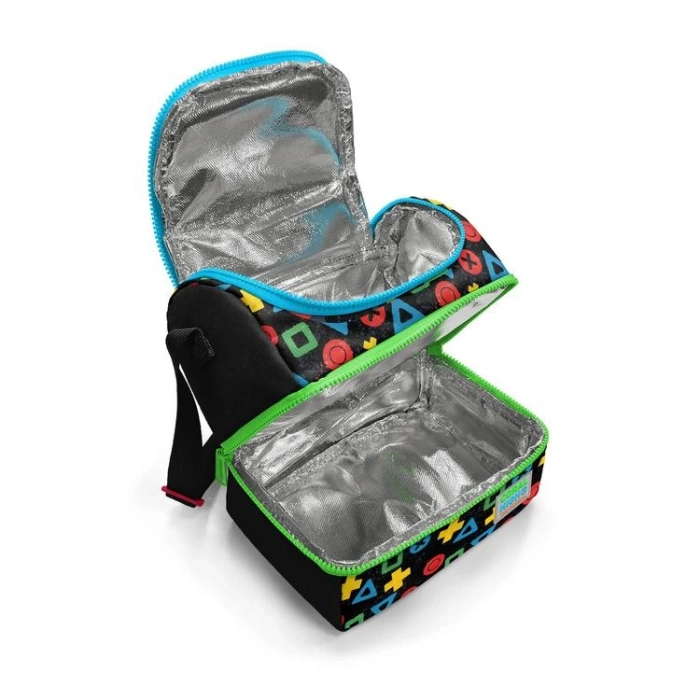 CORAL HIGH 37207 KIDS SİYAH LETS PLAY DESENLİ THERMO İKİ KATLI  BESLENME ÇANTASI