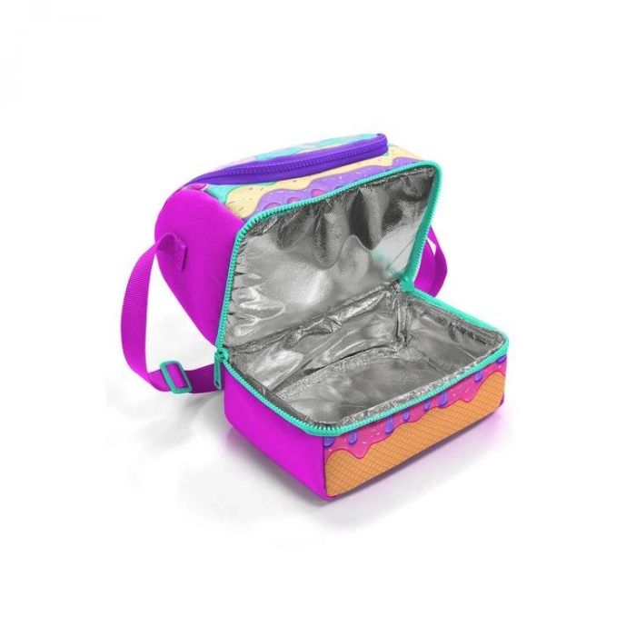 CORAL HIGH 37211 KIDS PEMBE RENGARENK DONDURMA DESENLİ THERMO İKİ KATLI  BESLENME ÇANTASI