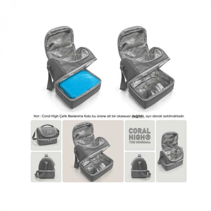 CORAL HIGH 37210 KIDS SİYAH ÇOK RENKLİ YARIŞ ARABASI DESENLİ THERMO İKİ KATLI  BESLENME ÇANTASI