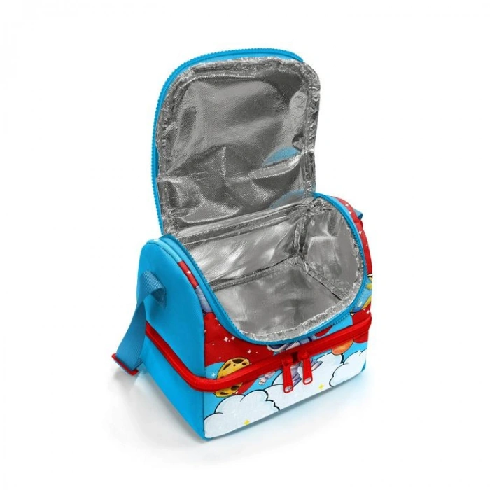 CORAL HIGH 37209 KIDS KIRMIZI MAVİ ASTRONOT UZAY DESENLİ THERMO İKİ KATLI  BESLENME ÇANTASI