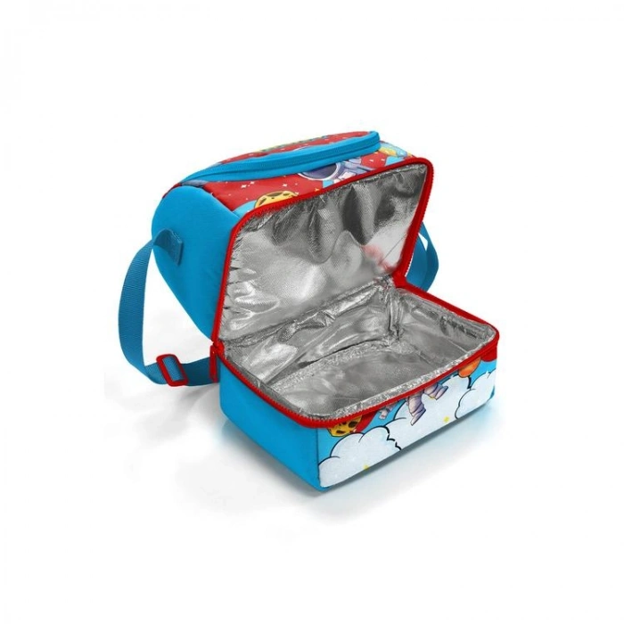 CORAL HIGH 37209 KIDS KIRMIZI MAVİ ASTRONOT UZAY DESENLİ THERMO İKİ KATLI  BESLENME ÇANTASI