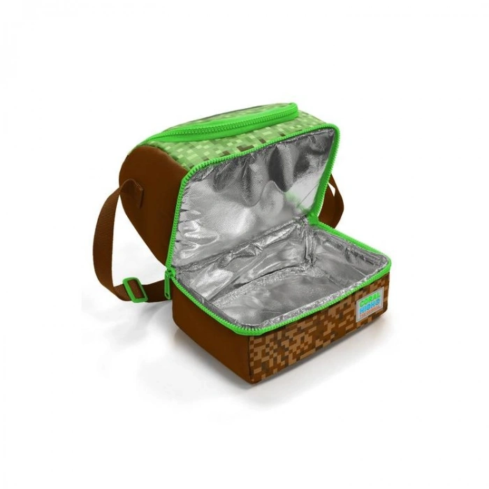 CORAL HIGH 37217 KIDS YEŞİL KAHVERENGİ HIGH CRAFT DESENLİ THERMO İKİ KATLI  BESLENME ÇANTASI