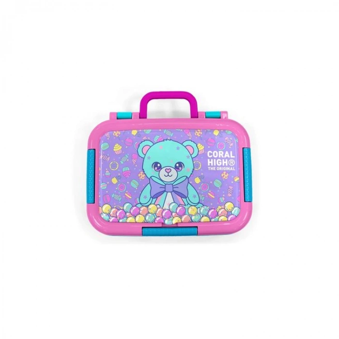 CORAL HIGH 39105 KIDS MİLKA ŞEKER AYICIK DESENLİ 2 BÖLMELİ PASLANMAZ ÇELİK YEMEK KABI