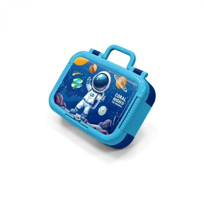 CORAL HIGH 39152 KIDS SİYAH RENKLİ NEON DESENLİ 2 BÖLMELİ PASLANMAZ ÇELİK YEMEK KABI