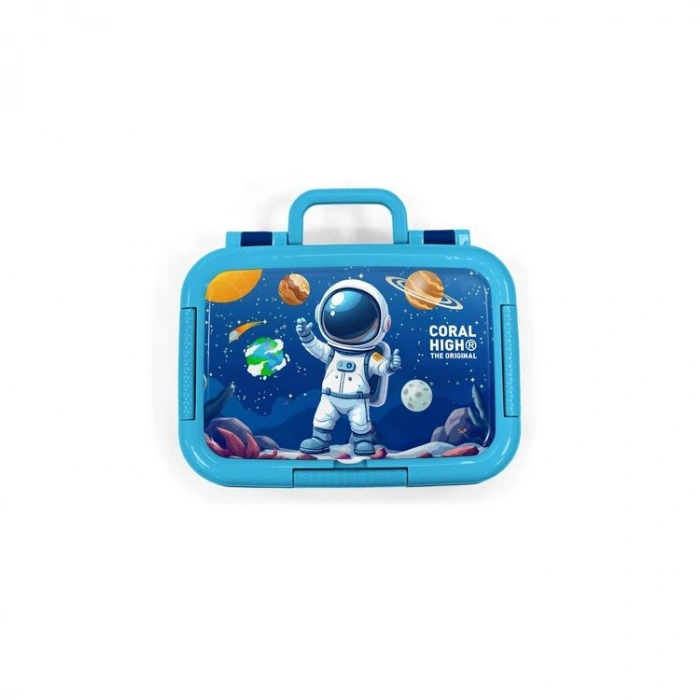 CORAL HIGH 39152 KIDS SİYAH RENKLİ NEON DESENLİ 2 BÖLMELİ PASLANMAZ ÇELİK YEMEK KABI