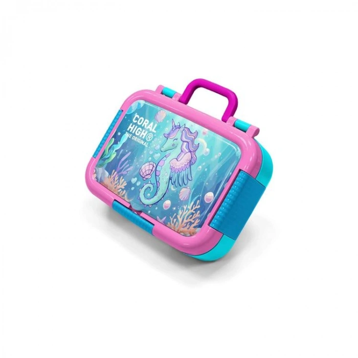CORAL HIGH 39156 KIDS UNICORN DENİZATI DESENLİ 2 BÖLMELİ PASLANMAZ ÇELİK YEMEK KABI