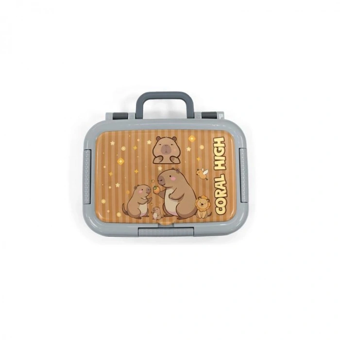 CORAL HIGH 39289 KIDS CAPYBARA DESENLİ 2 BÖLMELİ PASLANMAZ ÇELİK YEMEK KABI