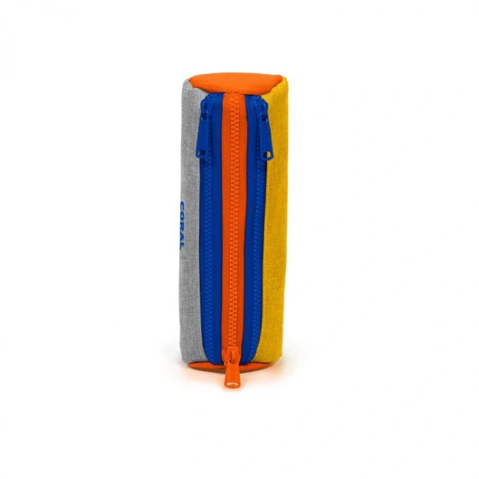 CORAL HIGH 31021 GRİ TURUNCU ÜÇ BÖLMELİ KALEM ÇANTASI
