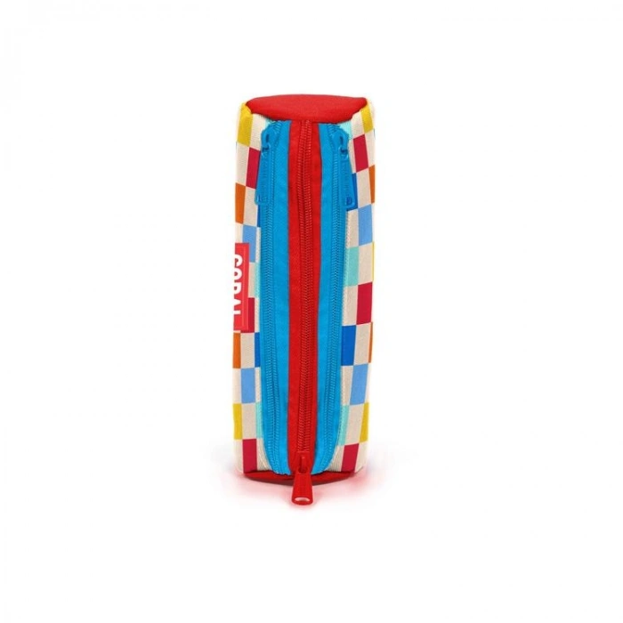 CORAL HIGH 31025 ÇOK RENKLİ DAMA DESENLİ ÜÇ BÖLMELİ KALEM ÇANTASI