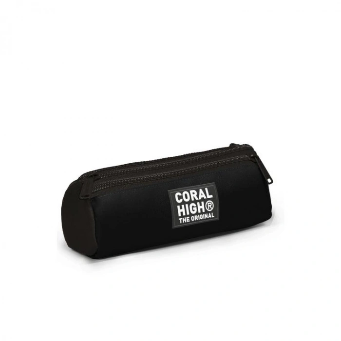 CORAL HIGH 31038 SİYAH KAMUFLAJ DESENLİ ÜÇ BÖLMELİ KALEM ÇANTASI