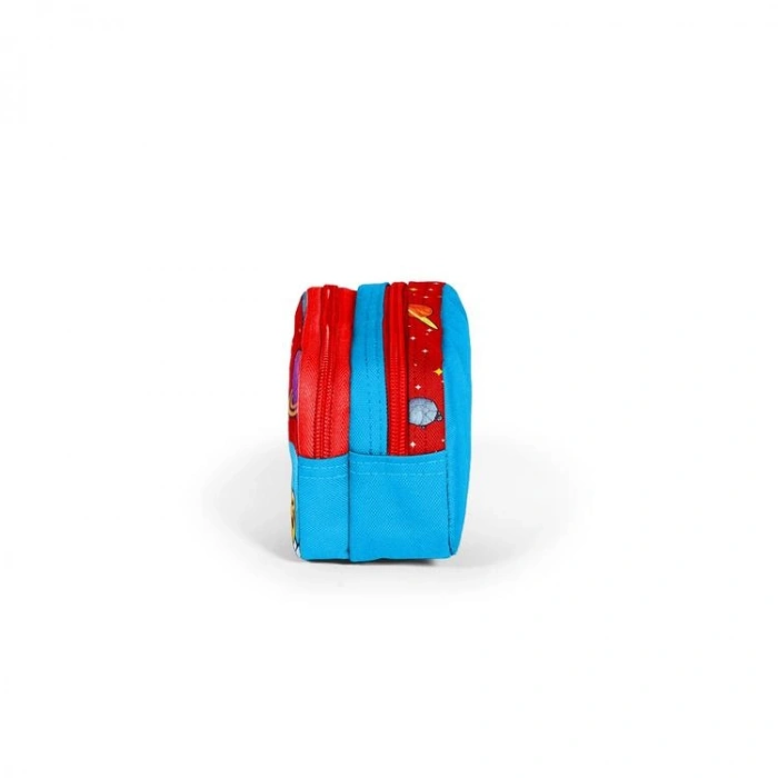 CORAL HIGH 31045 KIRMIZI MAVİ ASTRONOT UZAY DESENLİ İKİ BÖLMELİ KALEM ÇANTASI
