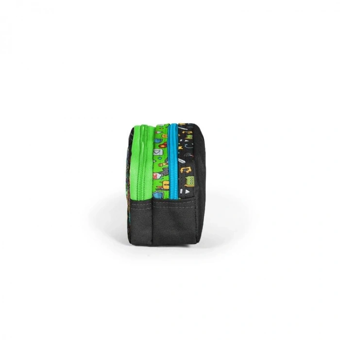 CORAL HIGH 31058 SİYAH GAME DESENLİ İKİ BÖLMELİ KALEM ÇANTASI