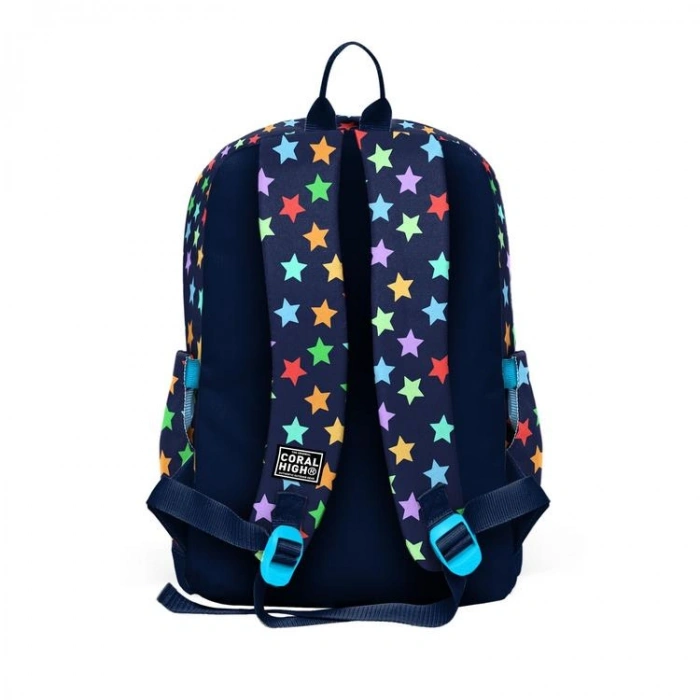 CORAL HIGH 33209 LACİVERT YILDIZ DESENLİ DÖRT BÖLMELİ SIRT ÇANTASI