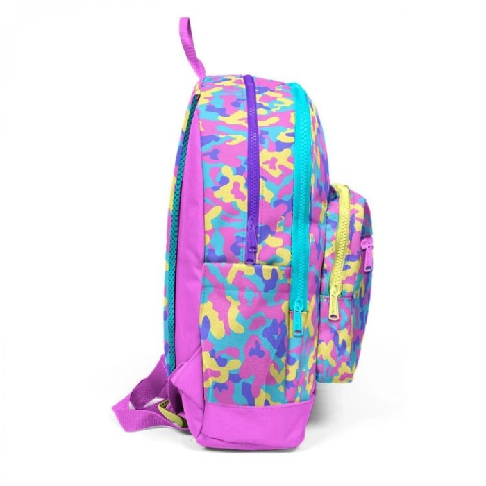 CORAL HIGH 33201 PEMBE SARI LAVANTA KAMUFLAJ DESENLİ DÖRT BÖLMELİ SIRT ÇANTASI