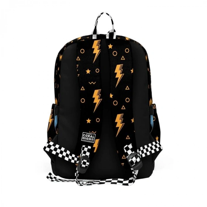 CORAL HIGH 33220 SİYAH NEVER GİVE UP DESENLİ DÖRT BÖLMELİ SIRT ÇANTASI