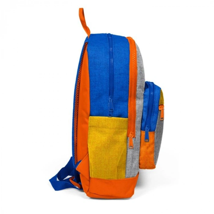 CORAL HIGH 33221 GRİ TURUNCU RENKLİ DESENLİ DÖRT BÖLMELİ SIRT ÇANTASI