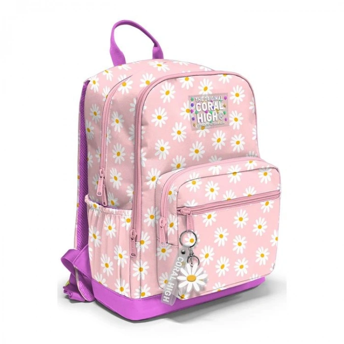 CORAL HIGH 33224 PAPATYA DESENLİ DÖRT BÖLMELİ SIRT ÇANTASI
