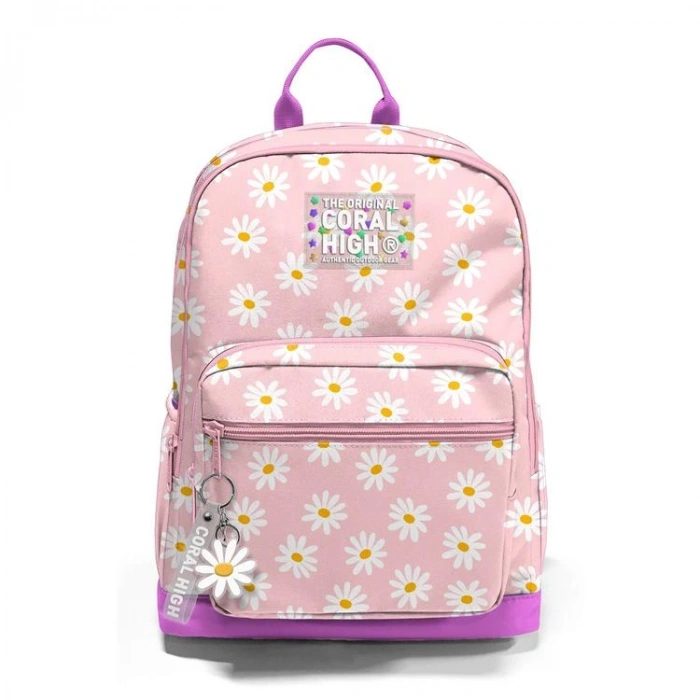 CORAL HIGH 33224 PAPATYA DESENLİ DÖRT BÖLMELİ SIRT ÇANTASI