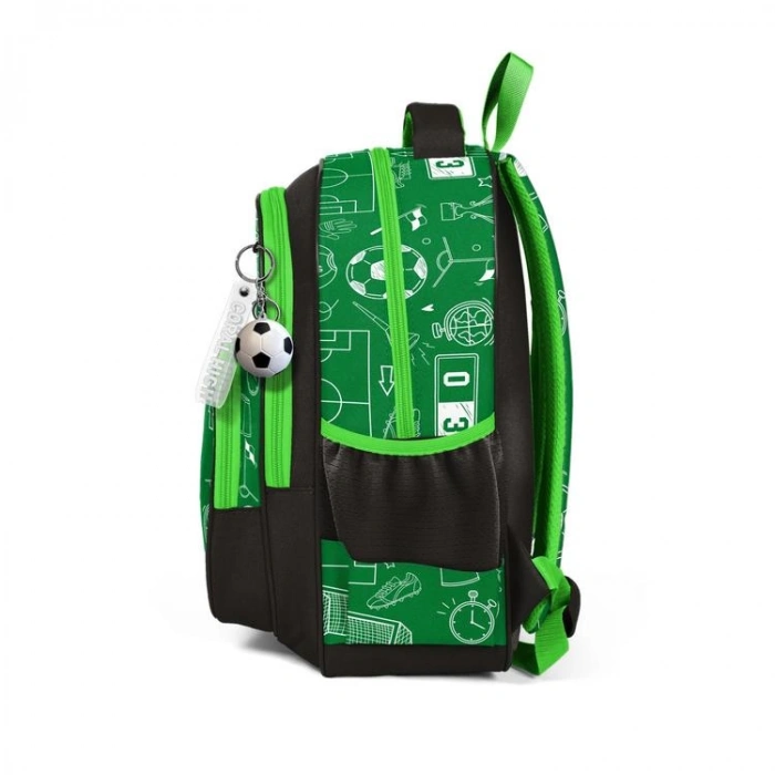 CORAL HIGH 33247 YEŞİL FUTBOL DESENLİ ÜÇ BÖLMELİ SIRT ÇANTASI
