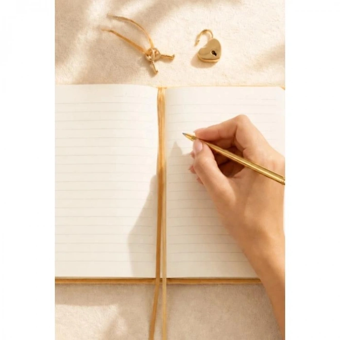 VICTORIAS JOURNALS 126-2754 HUSH HUSH KİLİTLİ KUTULU VE KALEMLİ 100gr.192YP.ÇİZGİLİ DEFTER  - VİZON