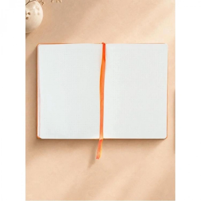 VICTORIAS JOURNALS 126-2646 FLEUR VEGAN DERİ SERT KAPAK A5 120gr. 80YP. NOKTALI DEFTER - TURUNCU