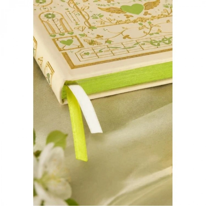 VICTORIAS JOURNALS 126-2641 AMOUR VEGAN DERİ SERT KAPAK A5 100gr.96YP.ÇİZGİLİ DEFTER  - SARI