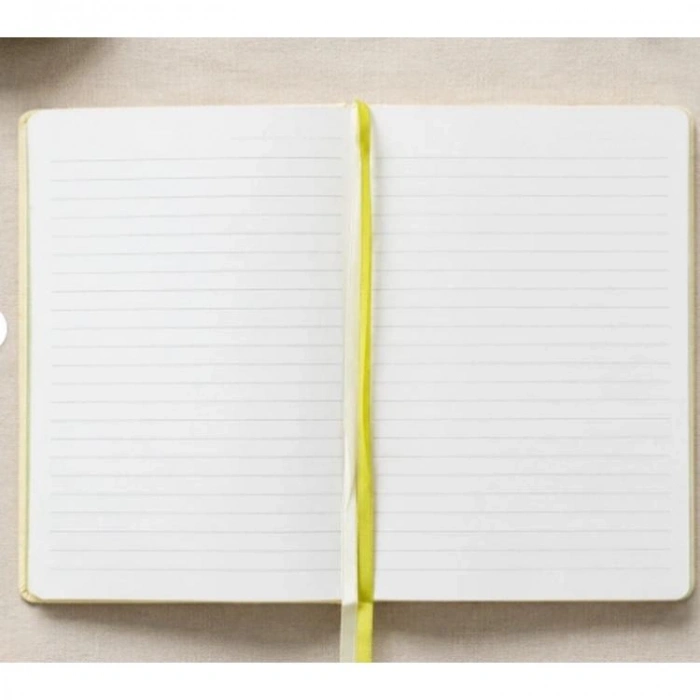 VICTORIAS JOURNALS 126-2641 AMOUR VEGAN DERİ SERT KAPAK A5 100gr.96YP.ÇİZGİLİ DEFTER  - SARI