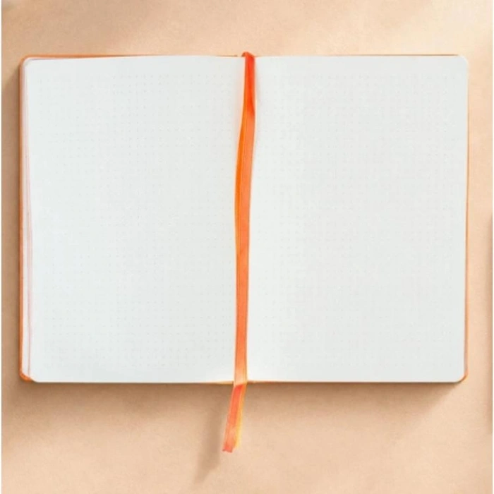 VICTORIAS JOURNALS 126-2644 FLEUR VEGAN DERİ SERT KAPAK A5 120gr.80P. NOKTALI DEFTER - MAVİ