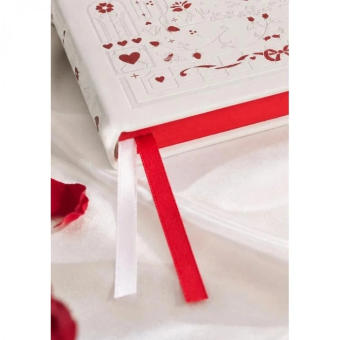 VICTORIAS JOURNALS 126-2642 AMOUR VEGAN DERİ SERT KAPAK A5 100gr.96YP.ÇİZGİLİ DEFTER  - BEYAZ