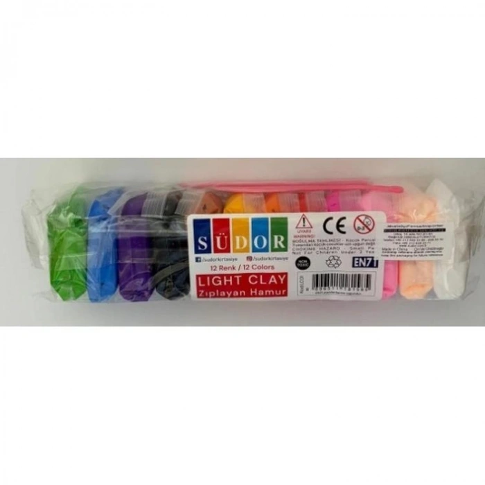 SÜDOR LC01 ZIPLAYAN OYUN HAMURU SETİ 12 RENK TEK PAKET