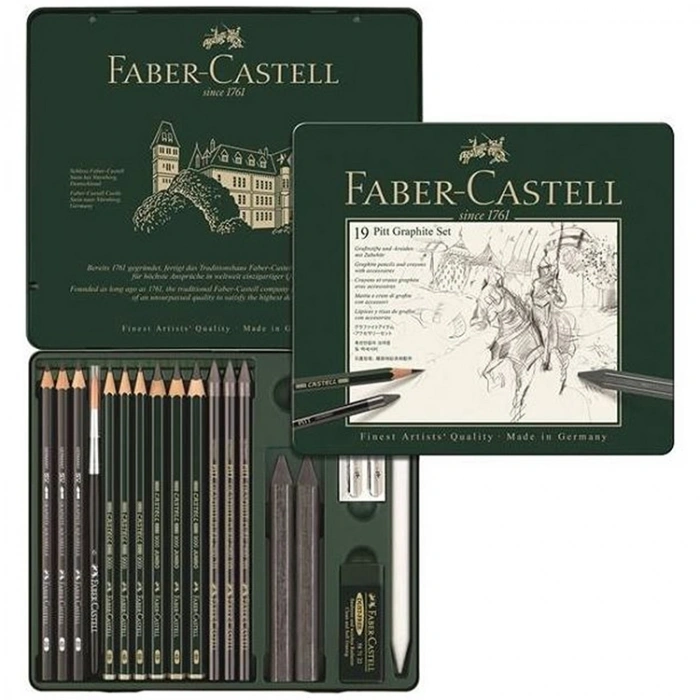 FABER CASTELL METAL KUTU PITT GRAFİT KALEM SETİ 19 PARÇA - 112973