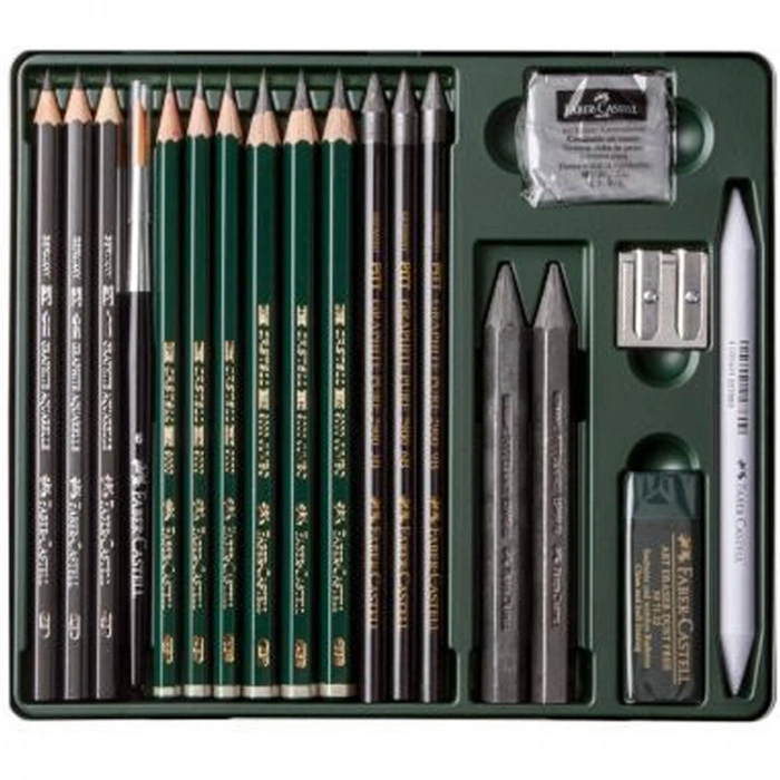 FABER CASTELL METAL KUTU PITT GRAFİT KALEM SETİ 19 PARÇA - 112973