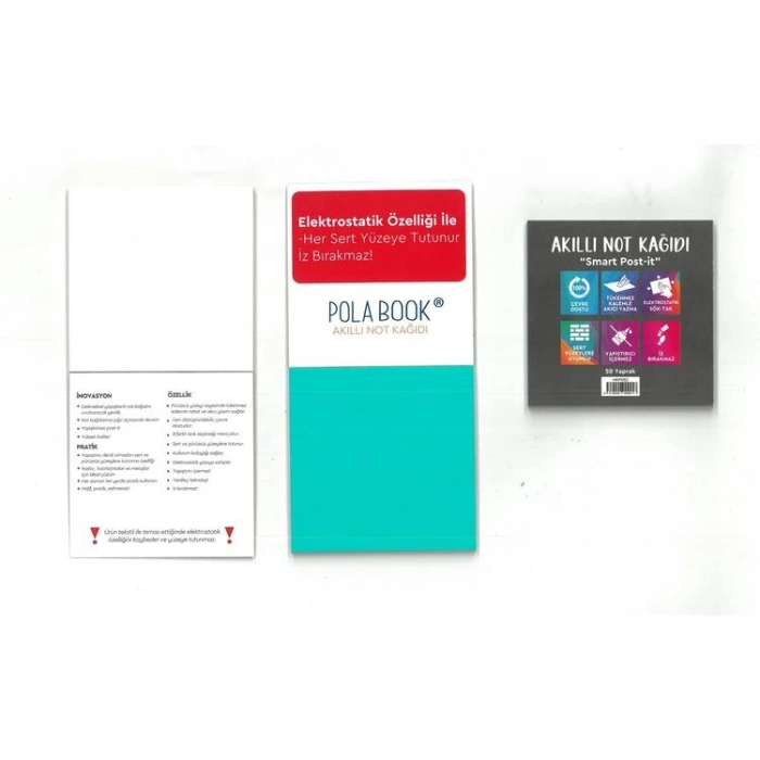 POLA BOOK HKP052 SMART POST-İT ELEKTROSTATİK SÖK-TAK  6.8x6.8cm 50 YP. AKILLI NOT KAĞIDI - TEKLİ