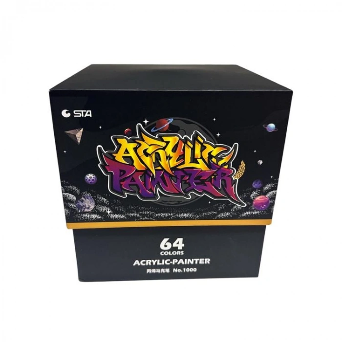 STA 100064 AKRİLİK MARKER KALEM SETİ 2mm UÇ  64LÜ (RENK) KUTULU