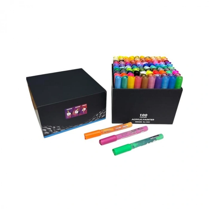 STA 1000100 AKRİLİK MARKER KALEM SETİ 2mm UÇ  100LÜ (RENK) KUTULU