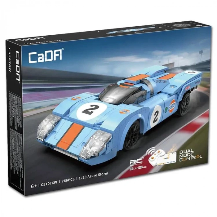 VAGONLIFE CADA C51076W AZURE FIRTINASI YARIŞ ARABASI 2.4Ghz DUAL MODE CONTROL 1:20 266 PARÇA BLOCK OYUNCAK 6+