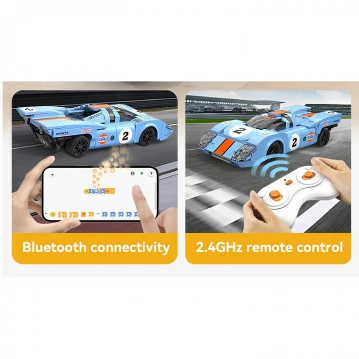 VAGONLIFE CADA C51076W AZURE FIRTINASI YARIŞ ARABASI 2.4Ghz DUAL MODE CONTROL 1:20 266 PARÇA BLOCK OYUNCAK 6+