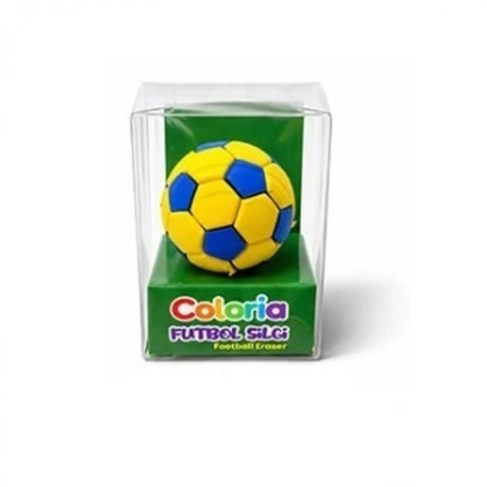 SİLKA ART.1428 COLORIA FUTBOL TOPU ŞEKİLDİ 3D SİLGİ PVC KUTULU - TEKLİ
