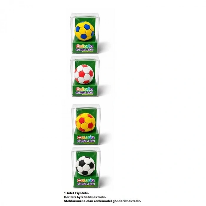 SİLKA ART.1428 COLORIA FUTBOL TOPU ŞEKİLDİ 3D SİLGİ PVC KUTULU - TEKLİ