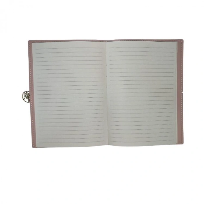 VICTORIAS JOURNALS CHARM HAYAT AĞACI 126-2746 VEGAN DERİ KAPAK 13X18 cm 100 gr. 96 YP. KREM ÇİZGİLİ DEFTER PASTEL PEMBE