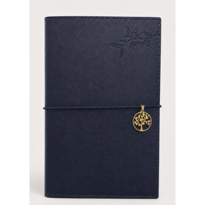 VICTORIAS JOURNALS CHARM HAYAT AĞACI 126-2745 VEGAN DERİ KAPAK 13X18 cm 100 gr. 96 YP. KREM ÇİZGİLİ DEFTER LACİVERT