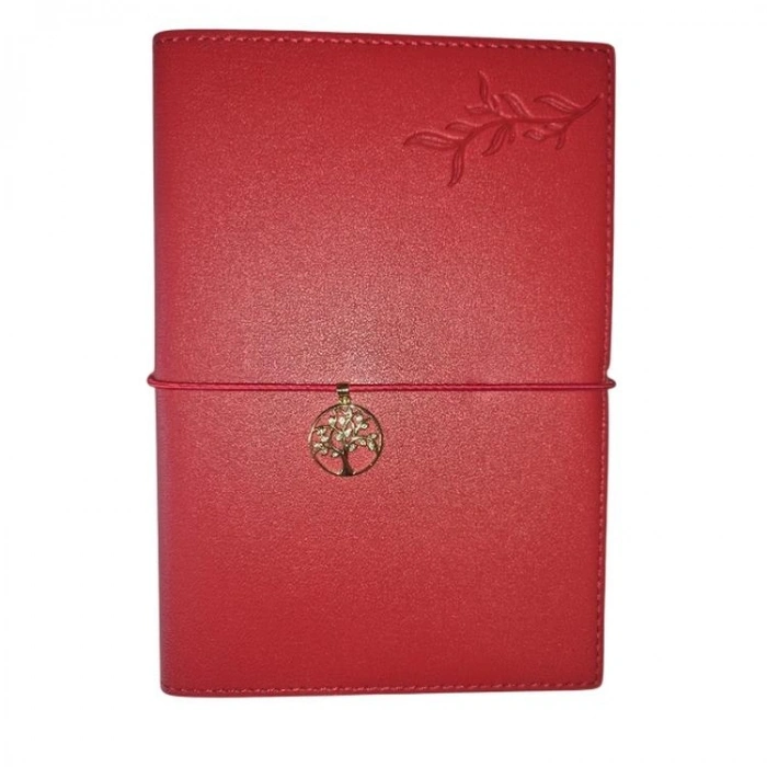VICTORIAS JOURNALS CHARM HAYAT AĞACI 126-2742 VEGAN DERİ KAPAK 13X18 cm 100 gr. 96 YP. KREM ÇİZGİLİ DEFTER BORDO